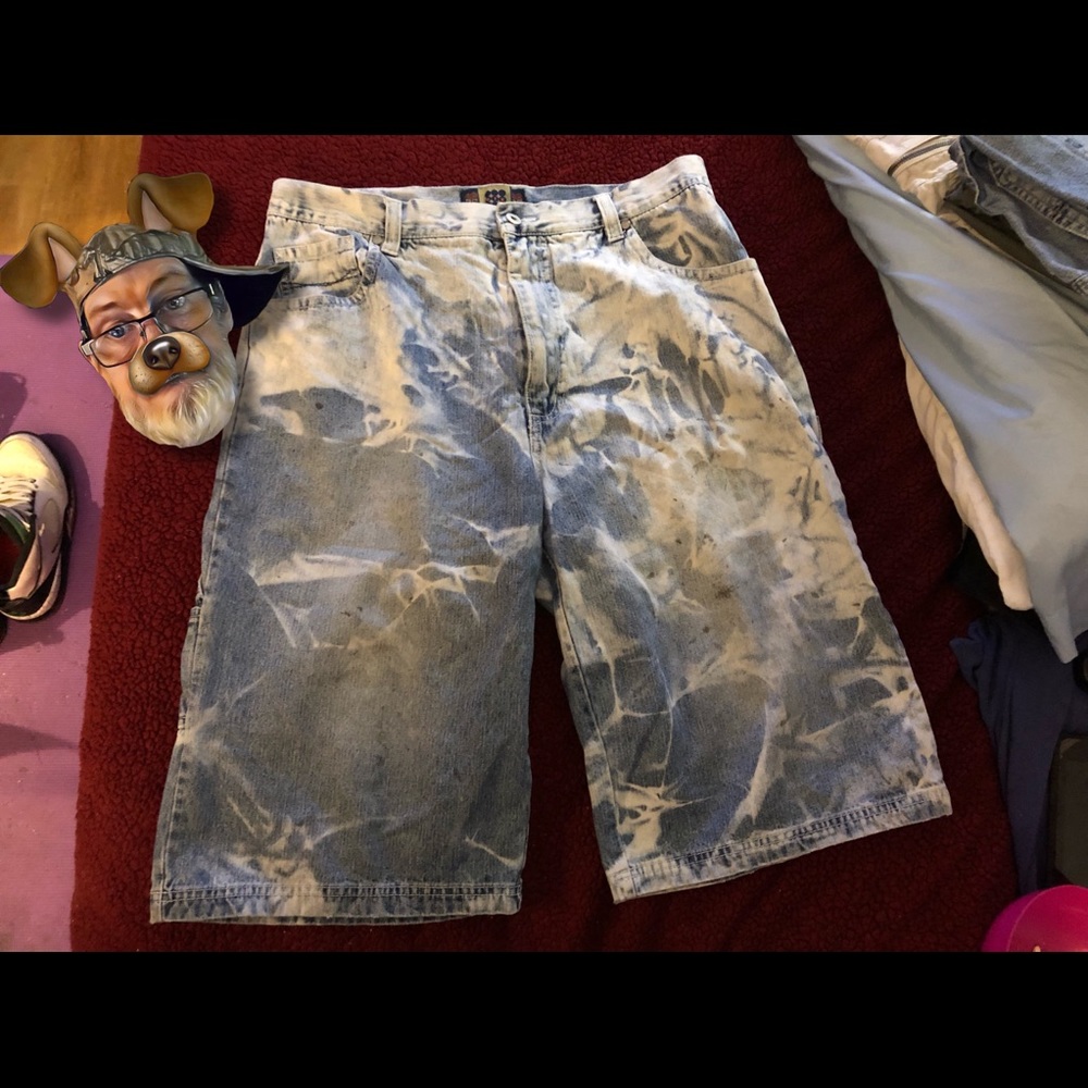 DTek Jeans New York Mens Vintage Acid Wash Carpenter Shorts Size 36